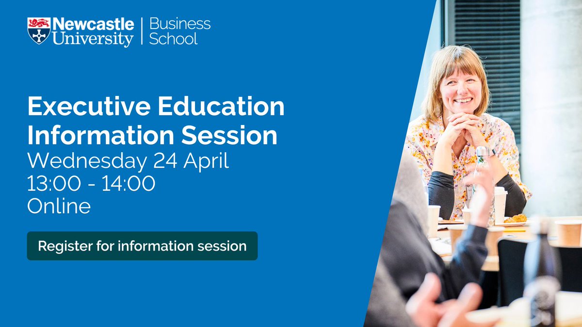 We're looking for ambitious managers and leaders who want to question their leadership practice, explore new and sustainable approaches and challenge the norm. Register for our Executive Education information event on 24 April: bit.ly/3U5GPqO #NCLbusiness #Leadership