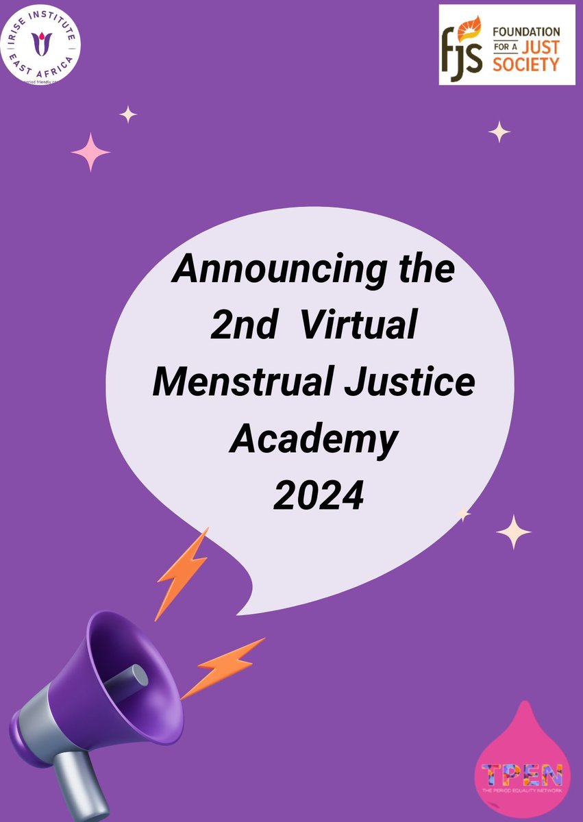 ImarishaDadaa's tweet image. We are thrilled to announce our participation in the Menstrual Justice Academy facilitated by @IriseEastAfrica and supported by @FJS . This training shall advance our skills with more knowledge on advocating for Menstrual Health and Hygiene.
#MenstrualJusticeForAll