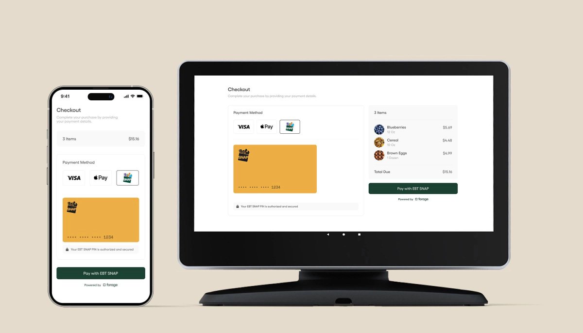 Today, <a href="/joinforage/">forage</a> announces our expansion into in-store EBT payments!

>80% of retail transactions happen in-store, and with Forage you can now serve customers whether they’re in-person or online.

pymnts.com/news/payments-…