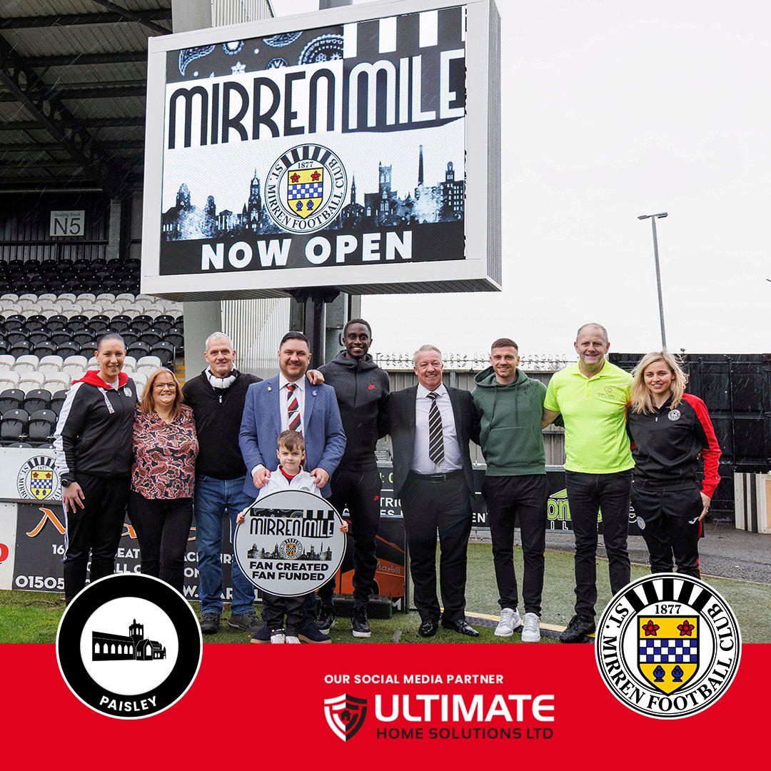 saintmirrenfc's tweet photo. 🏁 Come along to The SMiSA Stadium early tomorrow to see the newly installed Mirren Mile on Greenhill Road.

@MarchingOn1877 

#OurStMirren #COYS https://t.co/hW9RtJbBY6