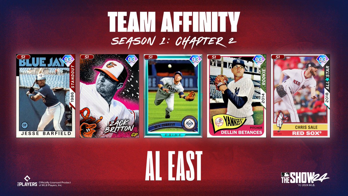 Spongey_Designs's tweet photo. It’s almost time to play Team Affinity Season 1: Chapter 2 in MLB The Show 24!

Check out these 💎 from the American League, including some new Legends!

#MLBTheShow https://t.co/2QMZeQc66j