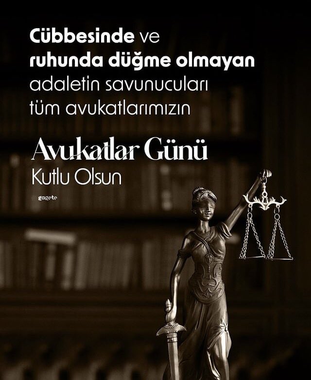Kimsenin karşısında önünü iliklemeyen değerli avukatlarımızın ve elbette ki Can Atalay ‘ın günü kutlu olsun 🙏⚖️🫶
#AvukatlarGünü 
#CanAtalayaÖzgürlük