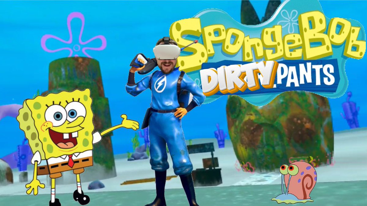 SpongeBob Dirtypants has made a mess, guess who needs to clean it up 🫵🏻 DLC arrives April 11th but you can get a sneak peak @PowerWashSim @nDreams youtu.be/ALPZNgs4Z1A?si… #vr #meta #quest3 #powerwashsimulatorvr