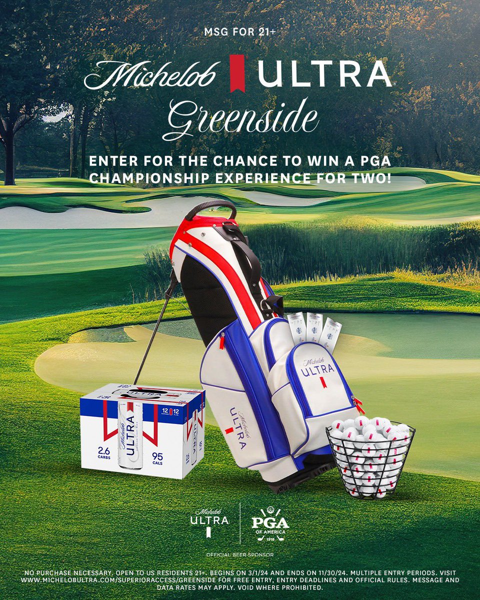 If you won a @PGAChampionship experience for two, who would you take? Visit bit.ly/4aaItNg to enter for the chance to win exclusive golf prizes and experiences with Michelob ULTRA Greenside! #ULTRAGreenside