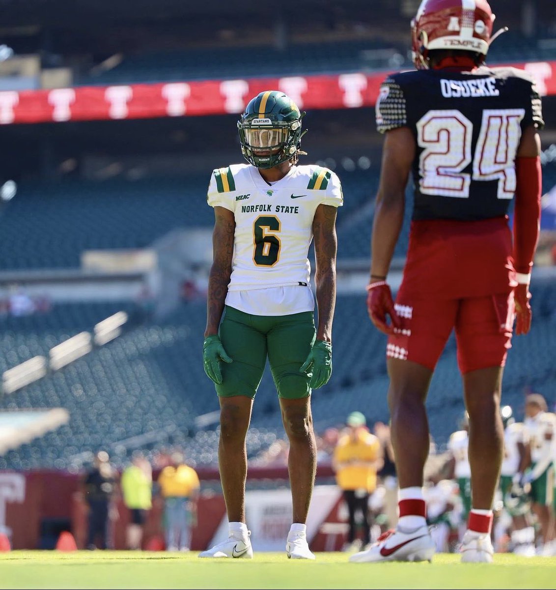 Mike Peterson JR (@michaelp0517) on Twitter photo #AGTG Blessed to receive my 4th HBCU offer and 19th D1 Offer from Norfolk State University 💚💛<a href="/CoachWeston_/">Kevin Weston</a> #AGTG Blessed to receive my 4th HBCU offer and 19th D1 Offer from Norfolk State University 💚💛<a href="/CoachWeston_/">Kevin Weston</a>