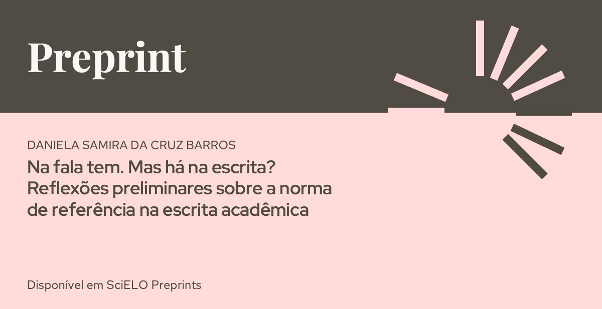 📝🔍 Preprint submetido a CadLin analisa a norma-padrão brasileira, originada em contexto elitizado, e sua relação com variação ter/haver na escrita acadêmica. 🇧🇷✍️ Descubra como diferentes padrões coexistem na produção textual. doi.org/10.5281/zenodo…