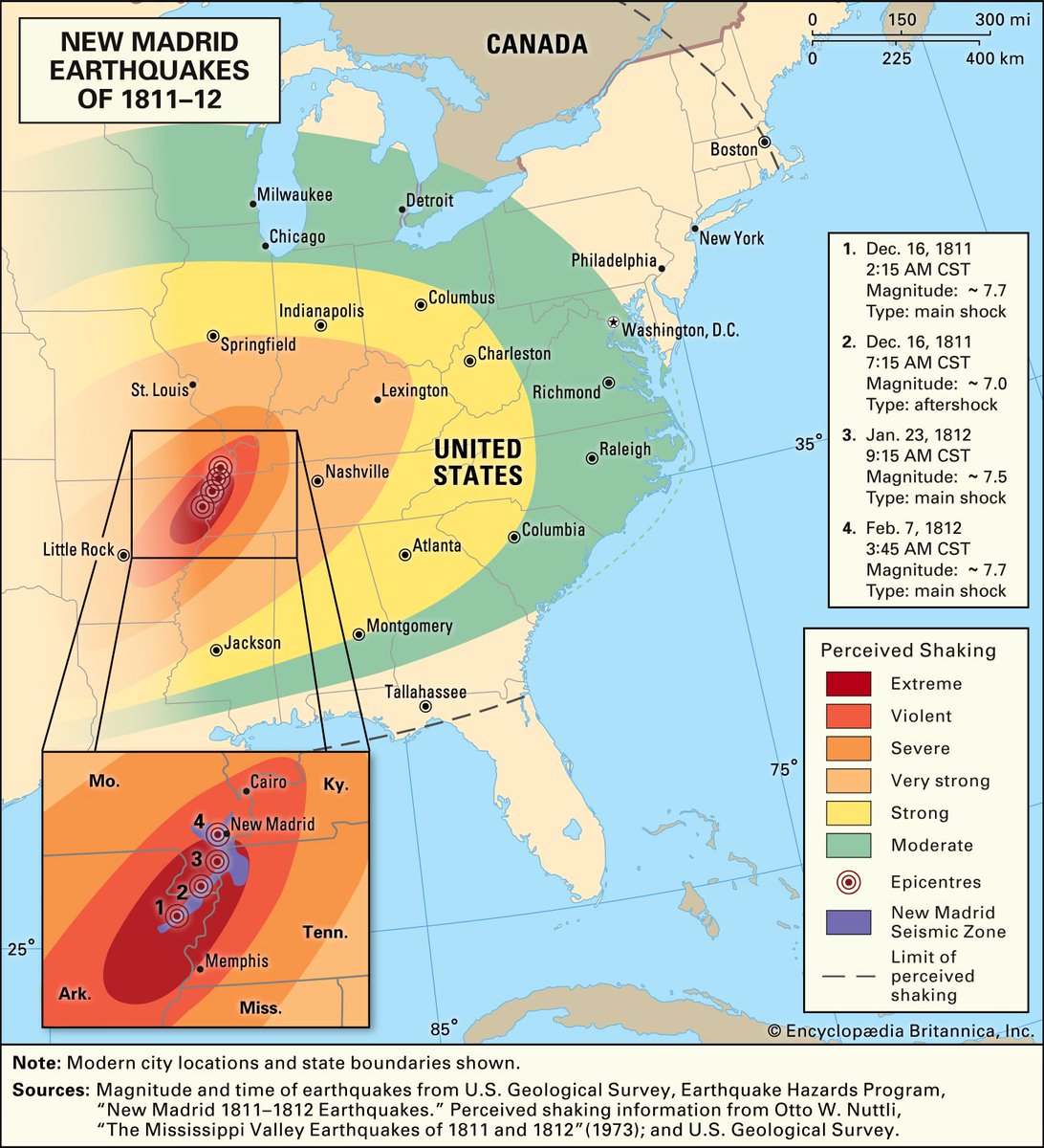 🚨 Be careful, a devastating Earthquake is long overdue on the New Madrid fault line Last time it happened was in 1811, right after a Total Solar eclipse which had its path of totality on the Fault line Same thing is going to happen in 8th of April, quakes will follow after…