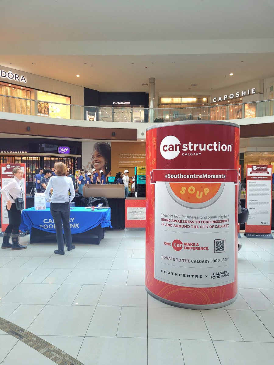 CANstruction 2024 has officially started! Come on down to @southcentremall to watch talented builders create structures out of canned items.