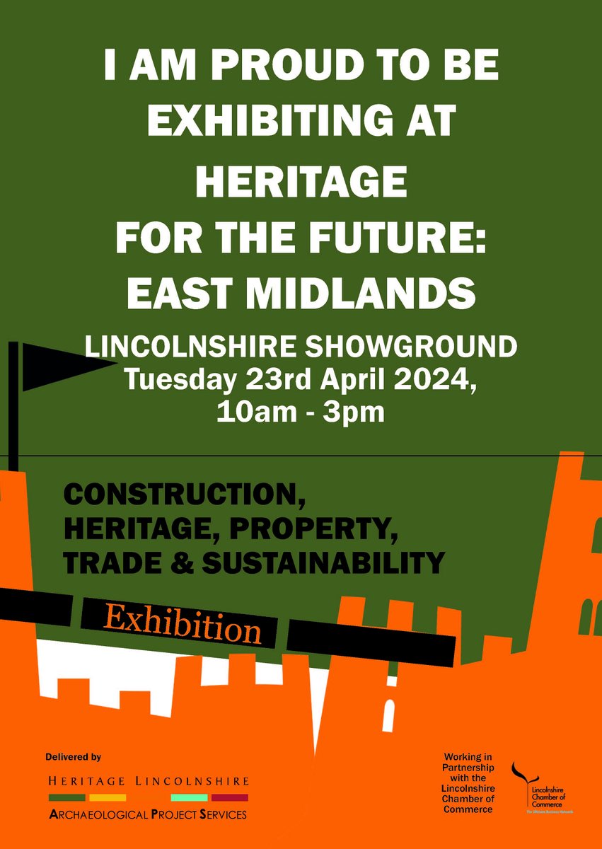 We're excited to announce that we will be exhibiting (and speaking!) at Heritage for the Future: East Midlands hosted by @HeritageLincs in partnership with @HTNmembers! The event is free, so if you're around Lincoln on 23rd April, come on down and say hi! 👋