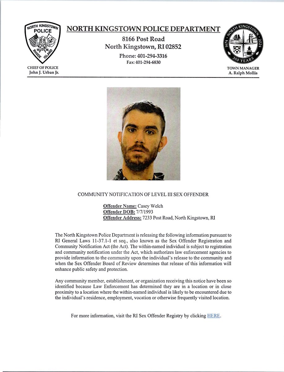 *** Level 3 Sex Offender Notifications***