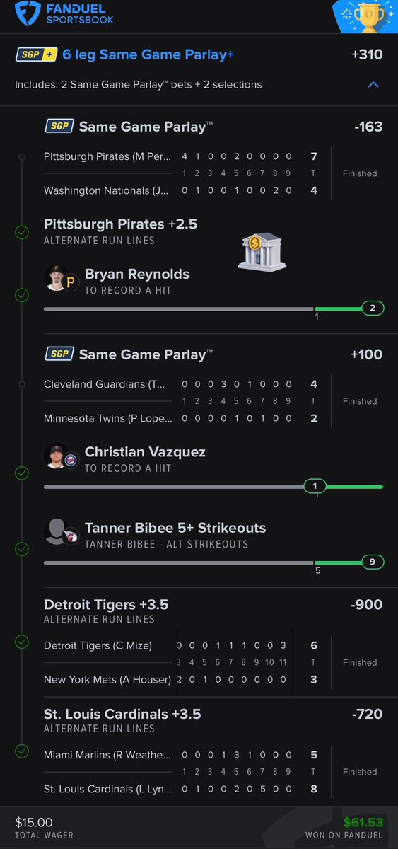 Green Team really lives by the name 🏦✅🤲🏾#GamblingX #GamblingTwiiter #mlbpicks