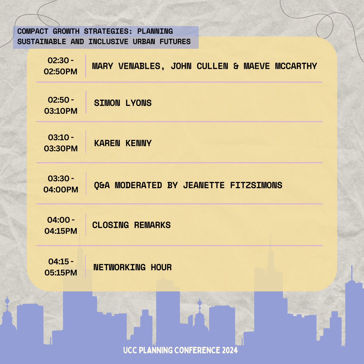 Schedule for Monday, the 8th of April for the UCC Planning Conference 2024. 

Hope to see you all there!