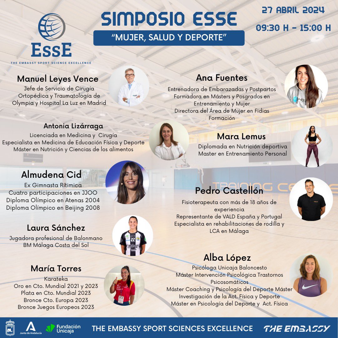 📣 𝐒𝐈𝐌𝐏𝐎𝐒𝐈𝐎 𝐄𝐒𝐒𝐄 ´𝐌𝐔𝐉𝐄𝐑, 𝐒𝐀𝐋𝐔𝐃 𝐘 𝐃𝐄𝐏𝐎𝐑𝐓𝐄´

📅 27 abril 2024
📍 @trainingcentertheembassy 
⌚️ 09:30 h - 15:00 h
🎟️ 15€ Estudiantes - 25€ Público General

¡Plazas limitadas! 🏃 

📝 theembassytc.com/esse/ii-simpos… 

🔵⚪️ #TheEmbassyEsse #EssE #SimposioEssE