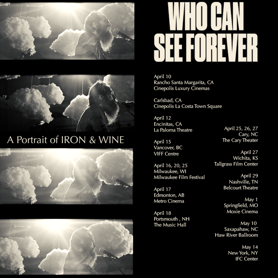 'Who Can See Forever' screenings in theaters continue ~ including a *just announced* date at the Haw River Ballroom where the live performances were filmed in the round! For tix: whocanseeforever.com