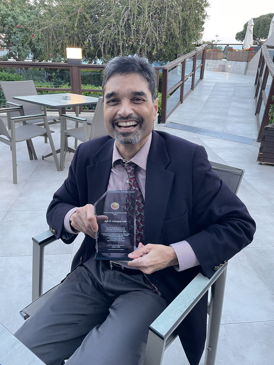 Well deserved is an understatement-congratulations to @AjitLimaye2 on winning the @IchsGlobal virology award @UWVirology @UWIDFellowship @UW @fredhutch