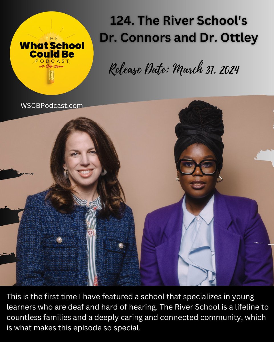 Slightly late, but it's live, the 124th episode of the What @SchoolCouldBe Podcast, this time with two truly remarkable educators building lifelines at @TheRiverSchool in DC. #EdEquity #SEL #StudentCentered #TEACHers #SchoolCulture #GrowthMindset #Students