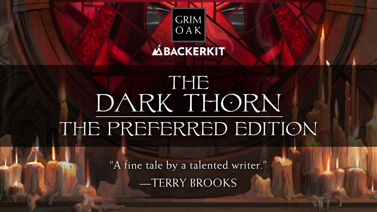 Wow! Over 500 @BackerKit sign-ups yesterday for The Preferred Edition of THE DARK THORN by @ShawnSpeakman. If you haven't signed up yet, take a look and learn how to get your FREE tarot card. Learn more at: grimoakpress.com/blogs/news/ann…