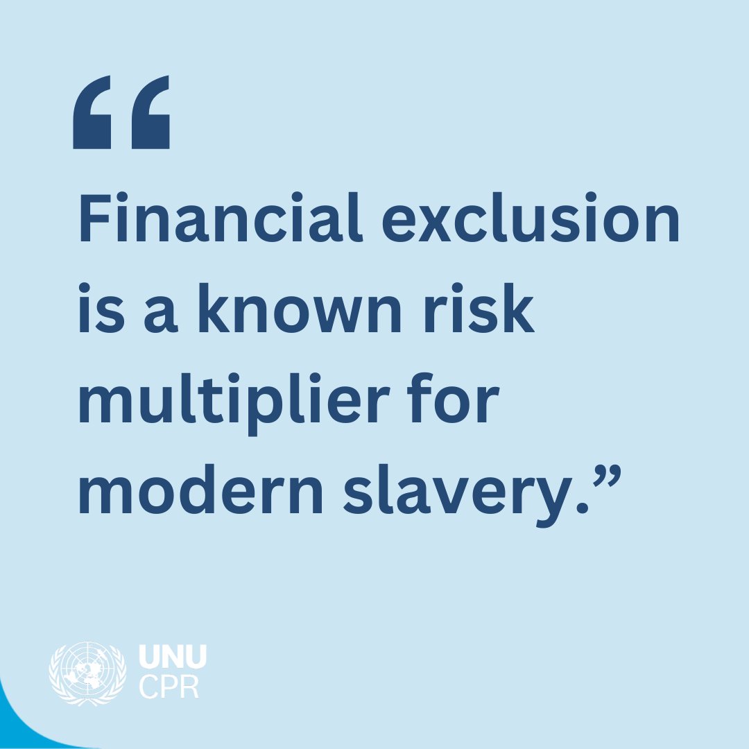 This Insight Briefing by UNU-CPR's Finance Against Slavery & Trafficking (FAST) Initiative [@FAST_Initiative] presents the findings of FAST’s pilot intervention exploring the financial needs of survivors of modern slavery in #Mexico. unu.edu/publication/de…