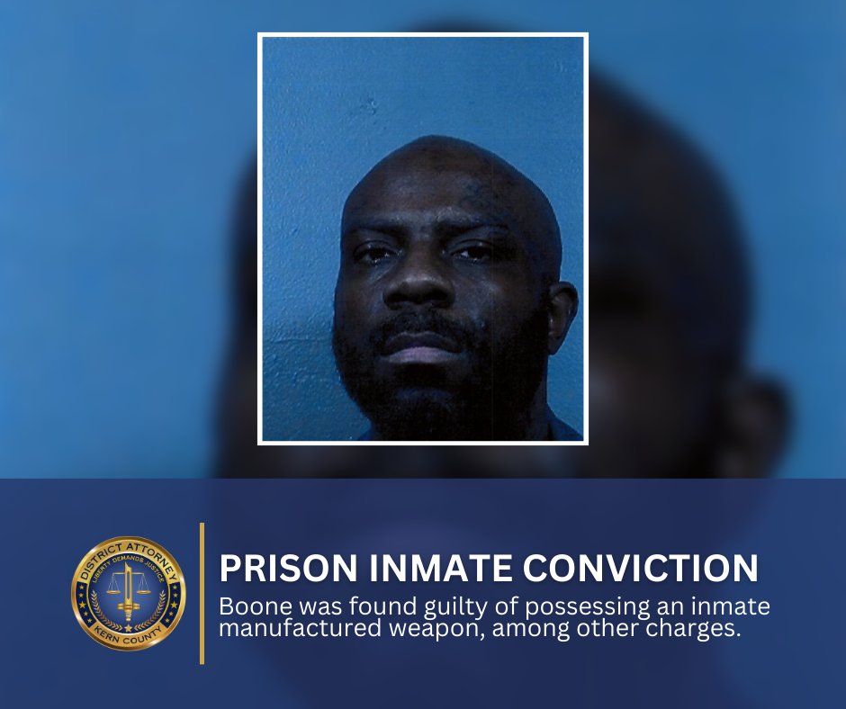 Inmate Boone had to have a inmate manufactured weapon surgically removed from his rectal cavity. Days later, he threw human feces at officers. This week, he was found guilty of his crimes. Read more: tinyurl.com/mrx5hrxe