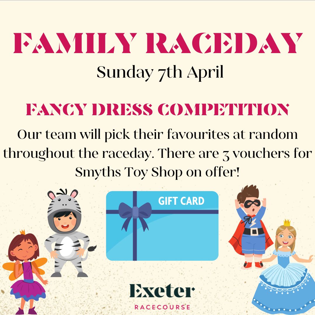 It's almost time for our Family Raceday this Sunday! 🙌 Don't forget we're running a Fancy Dress Competition 🤩 There are 3 Smyths Toy Shop Vouchers up for grabs, so get your outfits ready 😁