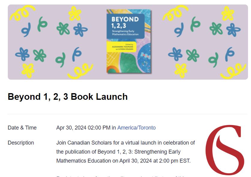 Excited for our book launch of Beyond 1, 2, 3! If you are interested in taking part, you can register here: us02web.zoom.us/webinar/regist… @LyndaColgan @queensu @QueensEduc @CanadianScholar @SSHRC_CRSH @OAMEcounts