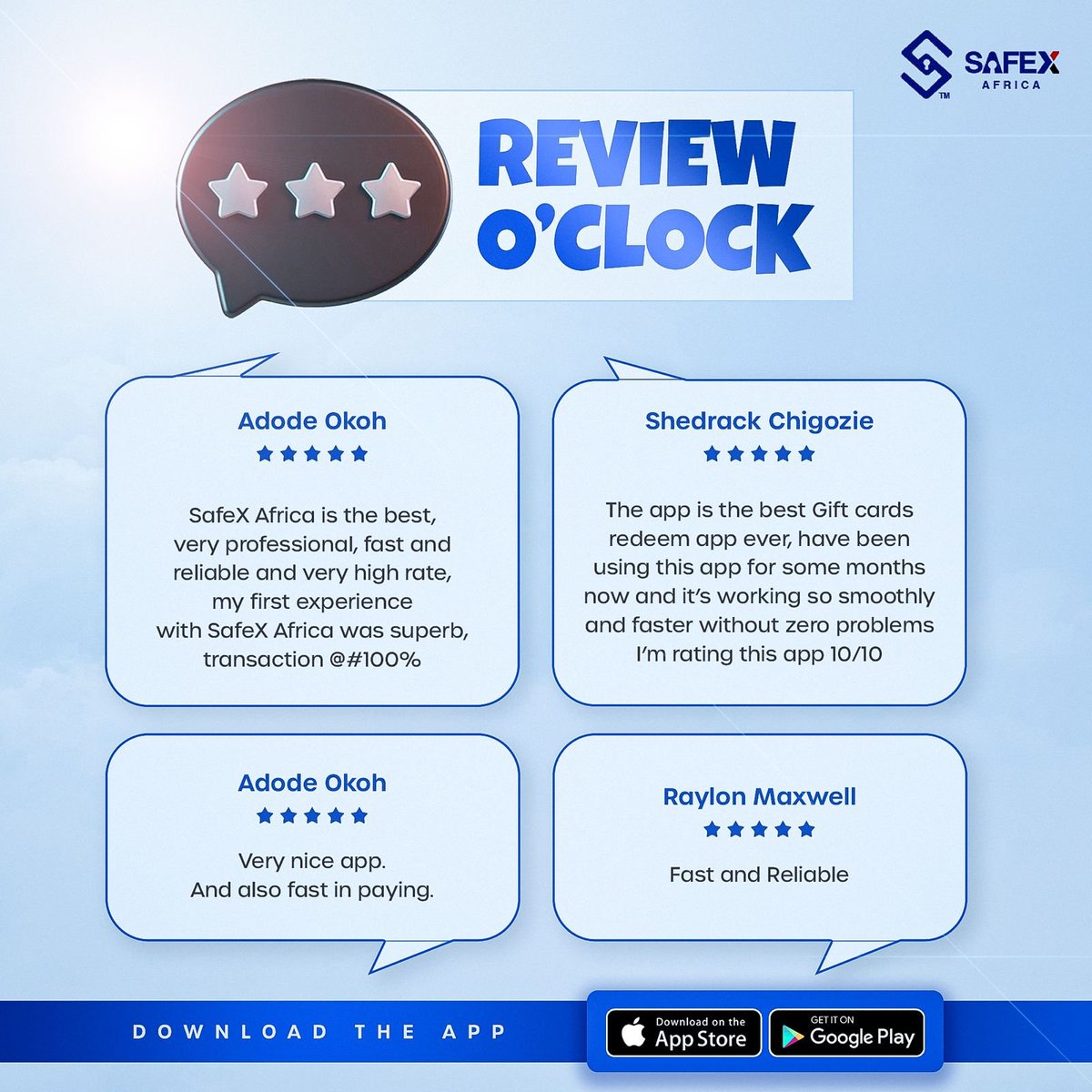 It's a good day to show you what some of our users are saying.
Join the better side.
#Reviews #safeX