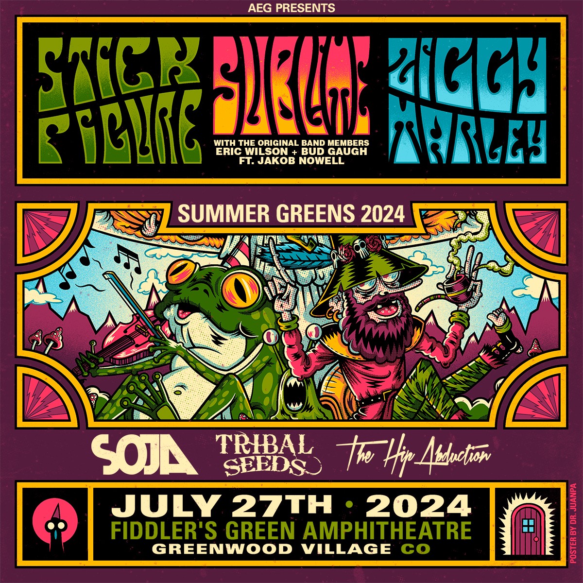 Summertime is just around the corner!  On sale now :  Stick Figure & Sublime (with the original band members Eric Wilson + Bud Gaugh ft. Jakob Nowell) & Ziggy Marley on Saturday, July 27 with special guests SOJA, Tribal Seeds & The Hip Abduction 🌴 axs.com/events/537984/…