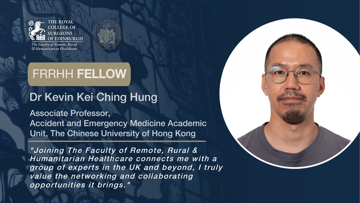 New Fellow, Kevin Kei Ching Hung is an Associate Professor at The Chinese University of Hong Kong. Kevin has experience in the research of workforce development strategies in health emergency and disaster risk management. Read more: bit.ly/3TMFwNa #FRRHHFellow