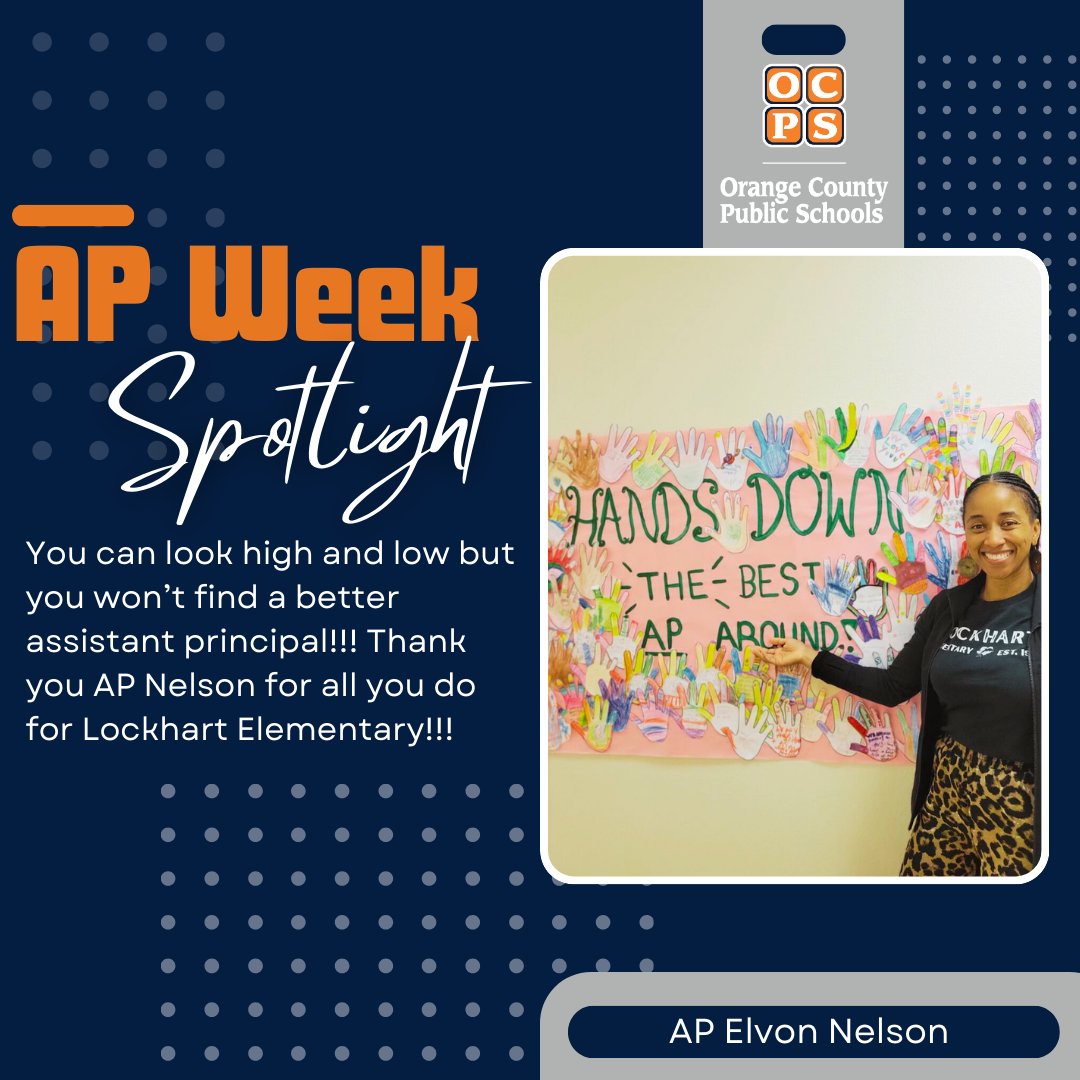 OCPS Professional Learning Department (@ocpspl) on Twitter photo Hats off to Assistant Principal Elvon Nelson at Lockhart Elementary! You set the standard for excellence and your hard work and dedication don't go unnoticed at <a href="/LockhartesO/">@LockhartES_ocps</a>. Thank you for all you do! 🎉 Hats off to Assistant Principal Elvon Nelson at Lockhart Elementary! You set the standard for excellence and your hard work and dedication don't go unnoticed at <a href="/LockhartesO/">@LockhartES_ocps</a>. Thank you for all you do! 🎉