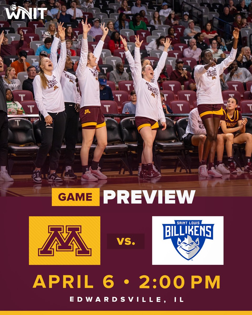 The #Gophers and Billikens battle it out for the @WomensNIT title tomorrow afternoon on @CBSSportsNet! Game Preview: z.umn.edu/9gdh