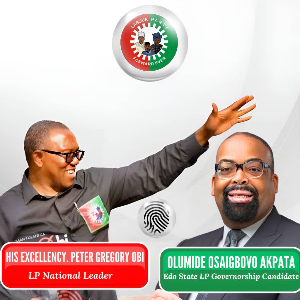 #Edo2024
Our Leader @PeterObi has blessed @OlumideAkpata as the Only Credible Candidate for September Election 🗳️.
Who is your Guy?
#NaOluBeMyGuy 💯 ✊🏾
#Akpatally #Obidient