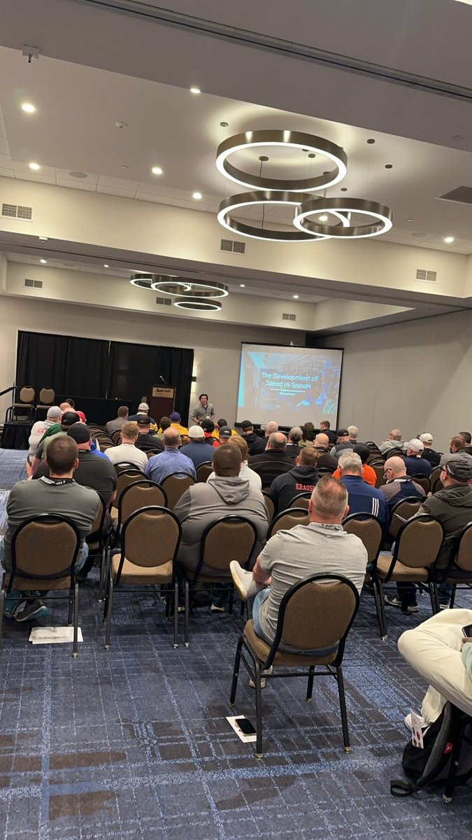 S/O to one of the best Strength and Conditioning coaches in the nation speaking on Speed Development at the WFCA Coaching convention. @MMartinStrength develops our guys at a different level. #SwingtheAxe