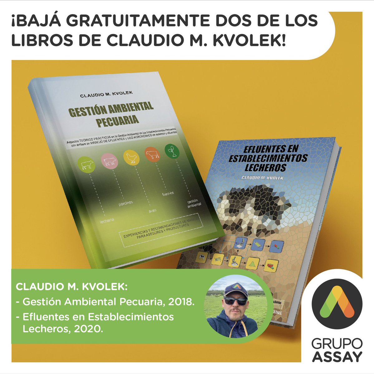 agroassay1's tweet photo. Compartimos link para descarga gratuita de dos libros de gestión ambiental:

- Libro Gestión Ambiental Pecuaria, Kvolek, 2018.
- Libro Efluentes en Establecimientos Lecheros, Kvolek, 2020.

Link Descarga: 
https://t.co/ixP3rBimnm

#gestionambiental #gestionambientalpecuaria https://t.co/EGRek7n5lo