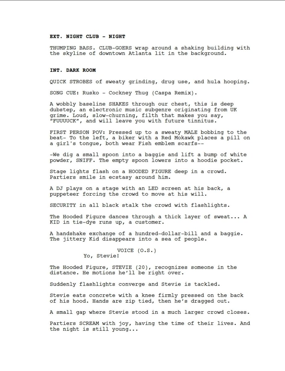 The script that got me into writing, been on the Blacklist Top List after starting off as a 20,000 word run-on sentence. The goal is to film some shorts then do a proof of concept. Excited to create and collaborate more this year!

#firstpagefriday#screenwriting #prewga