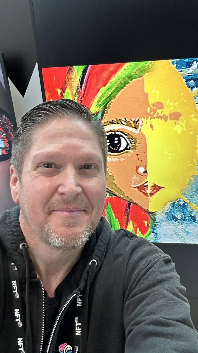 When <a href="/Chazwesley99/">ᴄʜᴀᴢ | ᴄʜᴀᴢ.ᴀʀᴛ & ᴄᴏ</a> Jon ♥️ sends a commemorative photo next to my painting because they know I couldn't participate in the #NFTNYC2024 exhibition.
Dear Chaz, I appreciate the time and energy you took to surprise me.♥️😍🌹