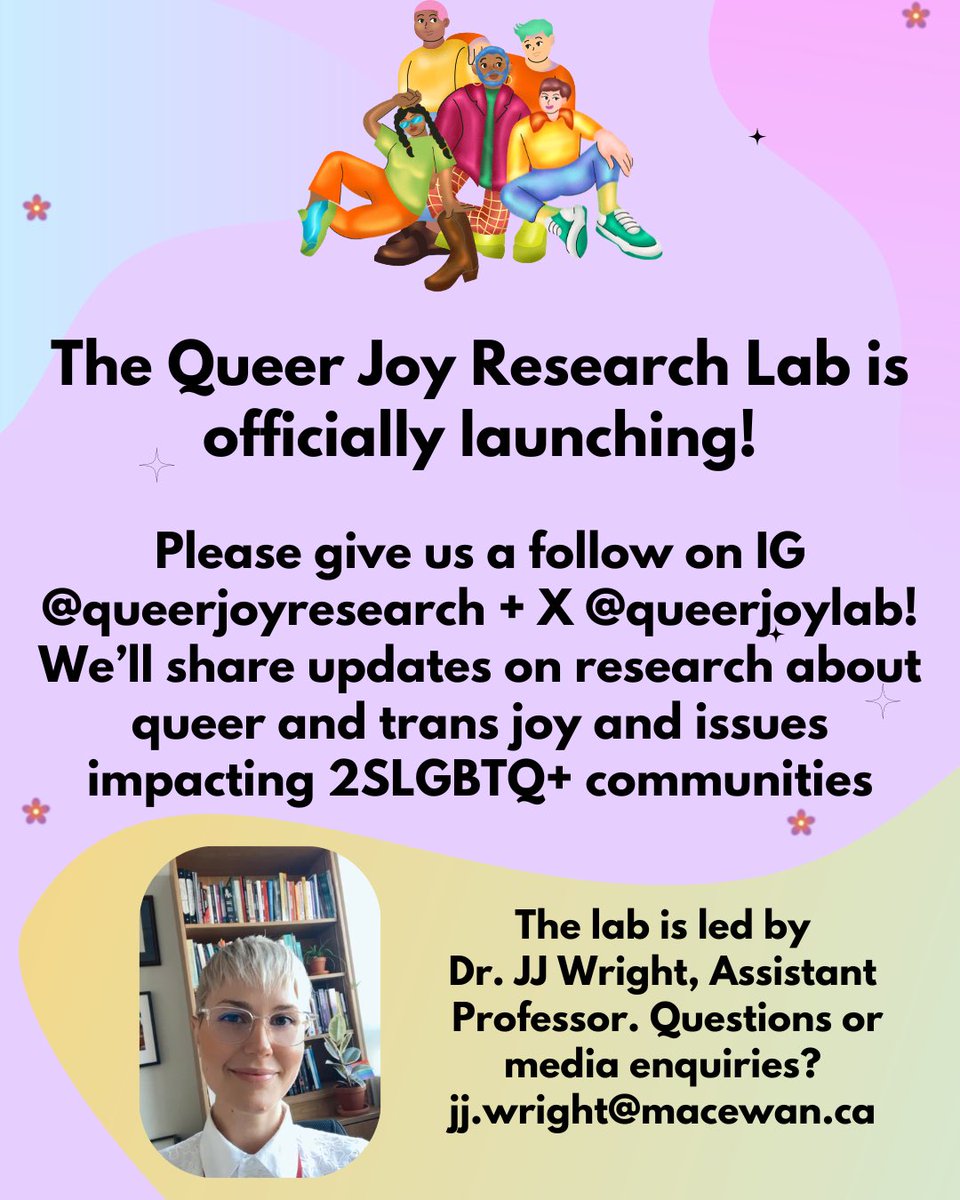 The Queer Joy Research Lab is officially launching! Follow for updates @queerjoylab and to help support the launch! 💓 #queerjoy #transjoy #2slgbtq+