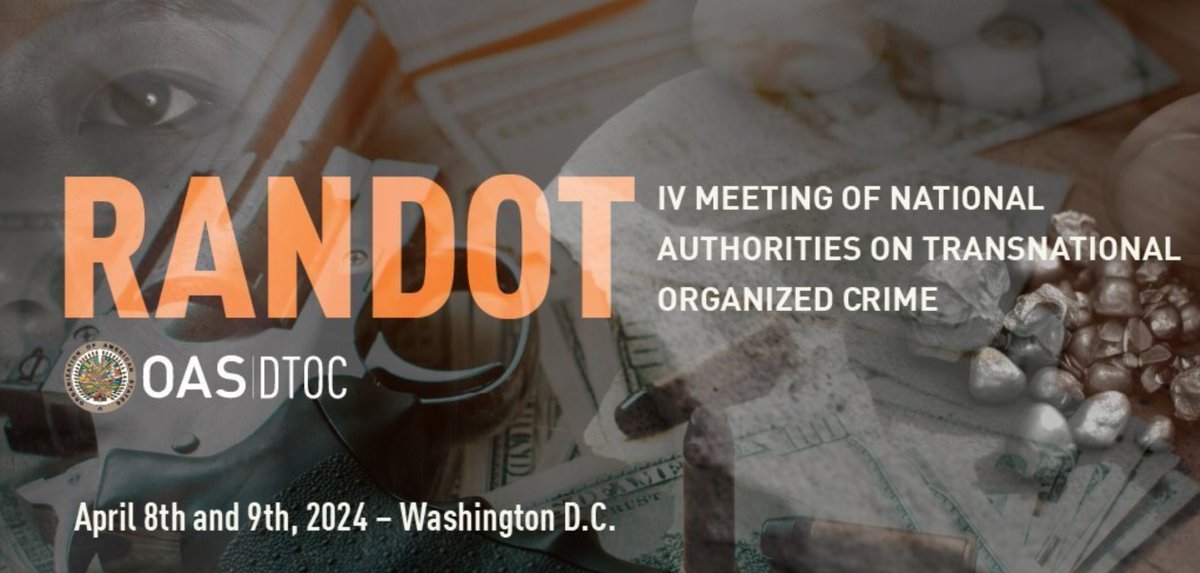 Monday, the U.S. will chair the 4th #OAS National Authorities Meeting on #TransnationalOrganizedCrime. Together we can prevent trafficking in persons, smuggling of migrants, and illicit trafficking in firearms. #RANDOT4