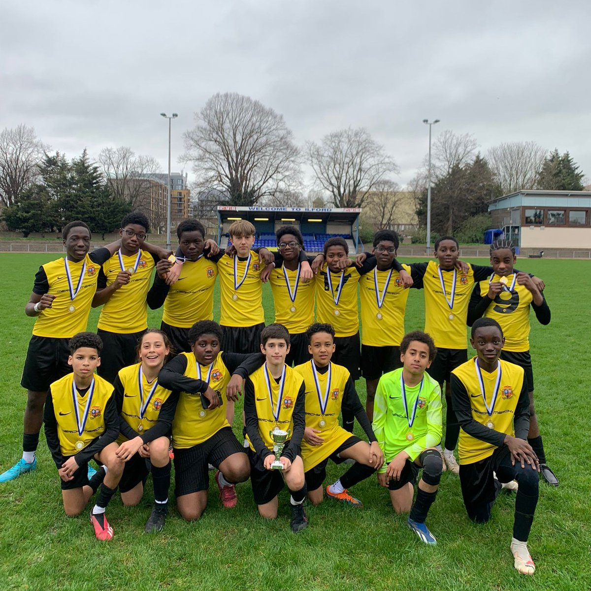 Our Year 8 football team were crowned Newham Cup champions today after a 7-0 win against Little Ilford School. Goals came from Joel (2), Ian (2), Jamien, Breno and Kelvin. Well done boys! #champs #football #stbonsforlife