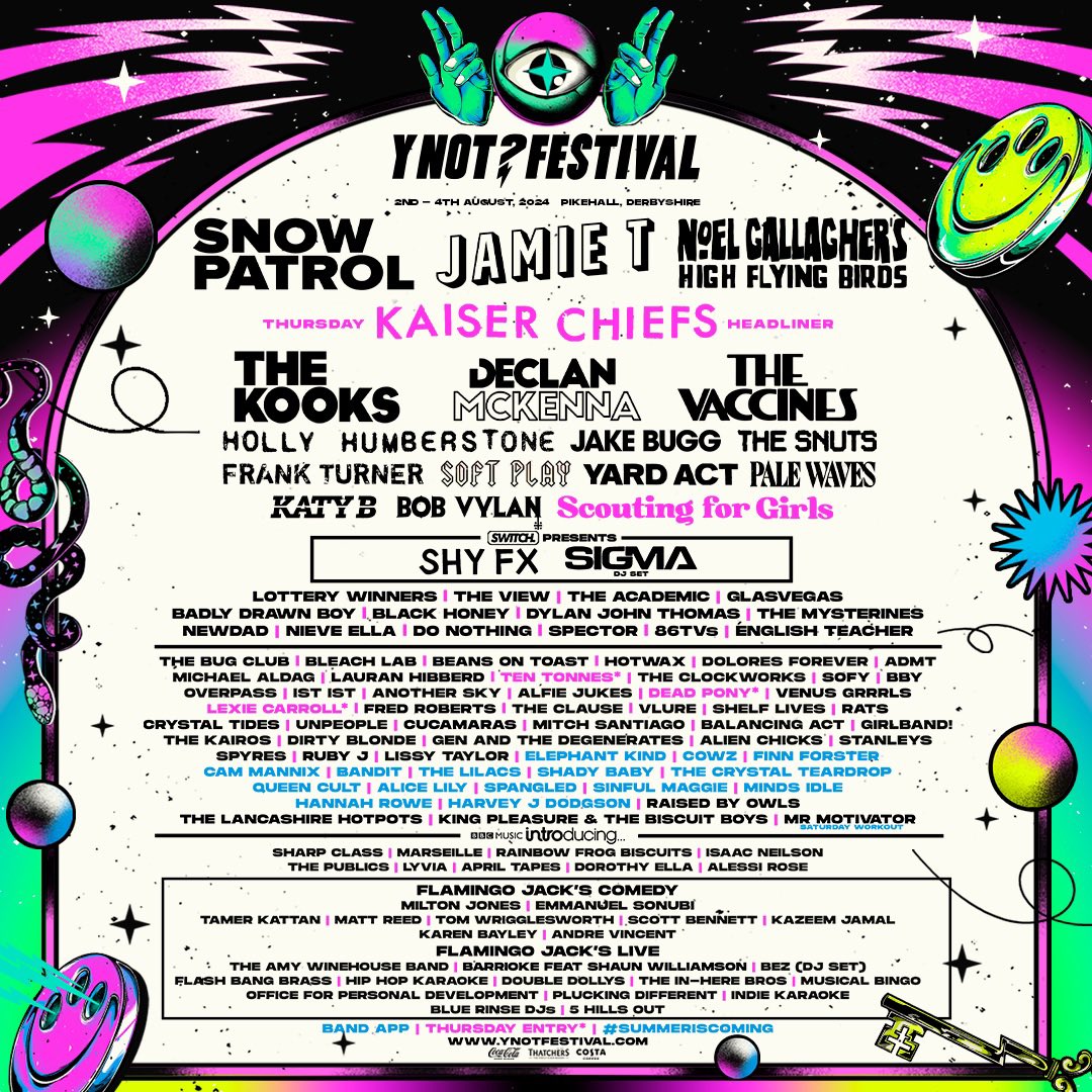 Over the moon to announce that we’ll be playing at @ynotfestival this year! 🎪 Huge thanks to @RadioX for selecting us to play, and to everyone who voted for us. First time playing a festival in a field let’s goooo 🐄