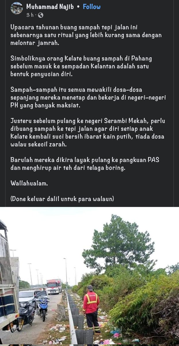 La_FarEast's tweet photo. Ritual sesetengah org Kelantan masa cross border Pahang.

Bentuk penyucian diri. 

Hahahaha ni kelakar😂😂😂 https://t.co/EytB0xDtFE
