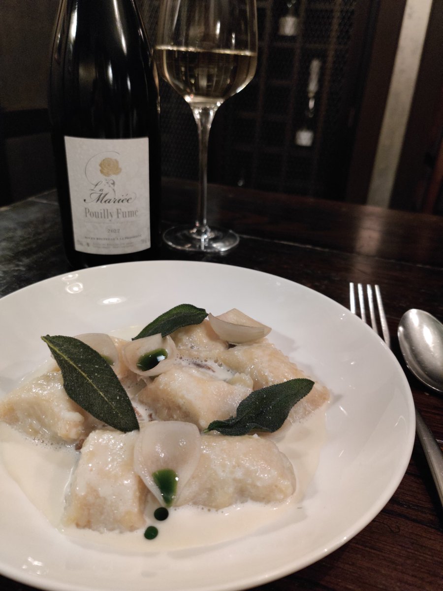 Ricotta Agnolotti, parmesan &amp; onion
on our A la Carte Menu this weekend 
<a href="/Odettes_rest/">Odettes Restaurant</a> <a href="/Brynwchef/">Bryn Williams</a>