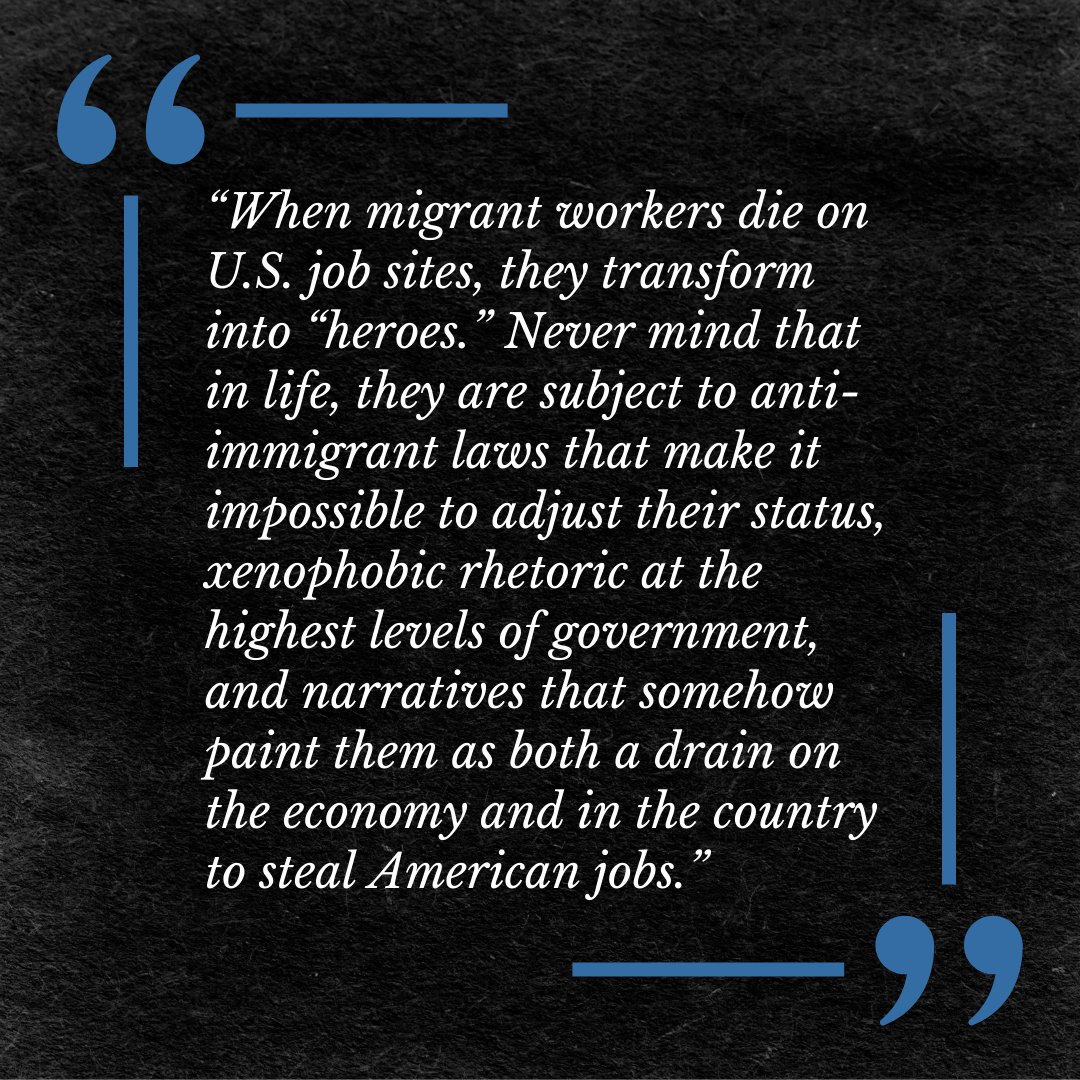 “We heroicize migrant workers in their deaths and deny them dignity in life,” writes @TheTinaVasquez in an Op-Ed originally published @prismreports about the immigrant men who died during the Baltimore bridge collapse. 🔗bit.ly/4aIUiuk 📷@KaitlinObscura/@BaltimoreBanner