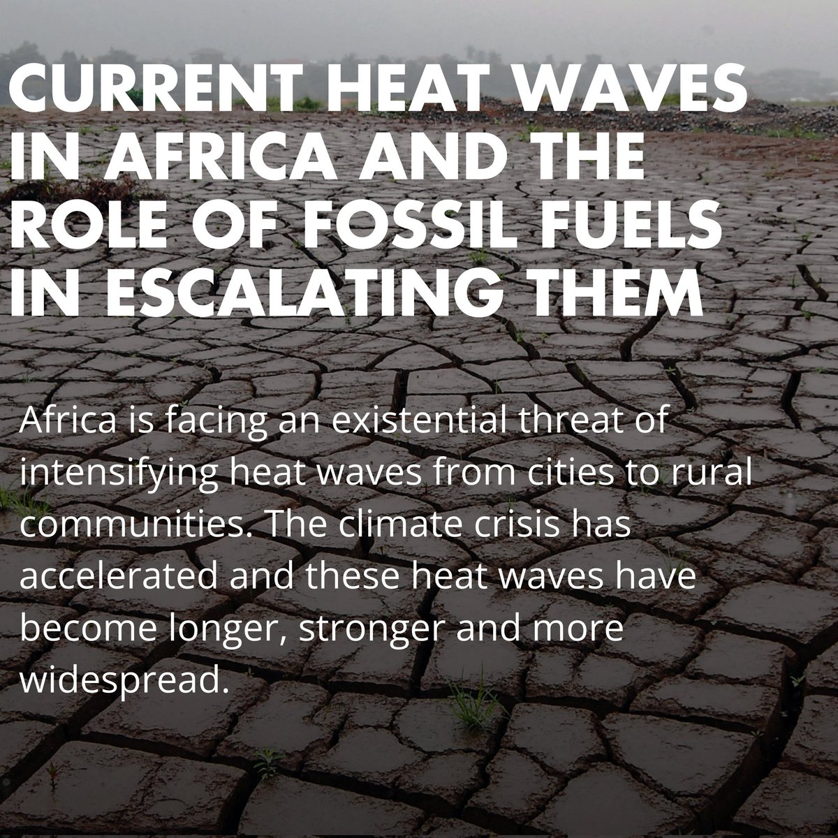 Africa is facing a worrying threat of heat waves that are escalated by #ClimateChange.
#ActNowOnHeatWaves #ClimateJustice #EndFossilFuels #ClimateActionNow #ClimateAction