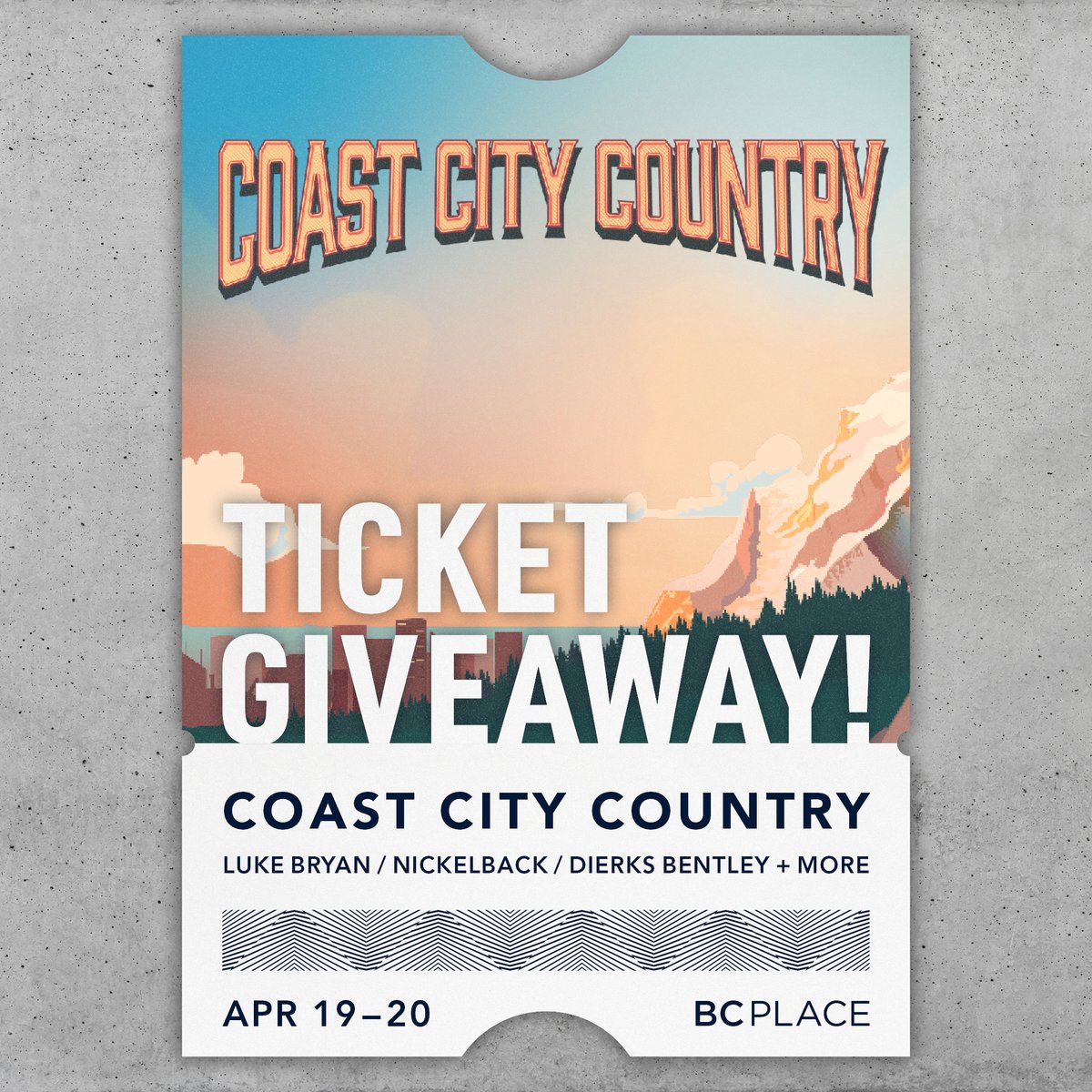 We’re exactly two weeks from the first-ever @CCCFestVan taking over BC Place this April 19-20! 🐎 Make sure to follow [at]bcplacestadium on Instagram to find out how you could win tix. Don’t miss your chance to see @lukebryan, @Nickelback, and more! 🎫: ticketmaster.ca