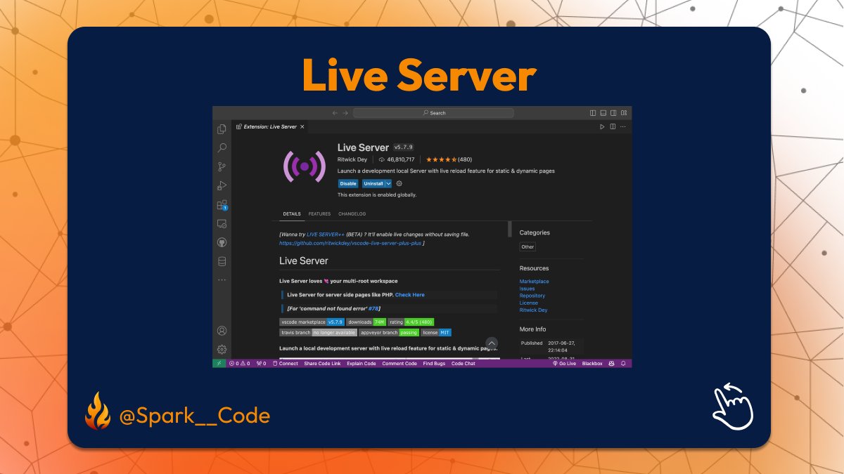 Spark__Code's tweet image. #vscode extensions you didn't know that can be really handy!
#Part 7

#SparkCode #tech #SoftwareDevelopment #WebsiteDevelopment #mobiledevelopmentcompany #SoftwareEngineering #DreamsComeTrue #creativity #GraphicDesign #programming #development #exciting #inspiration