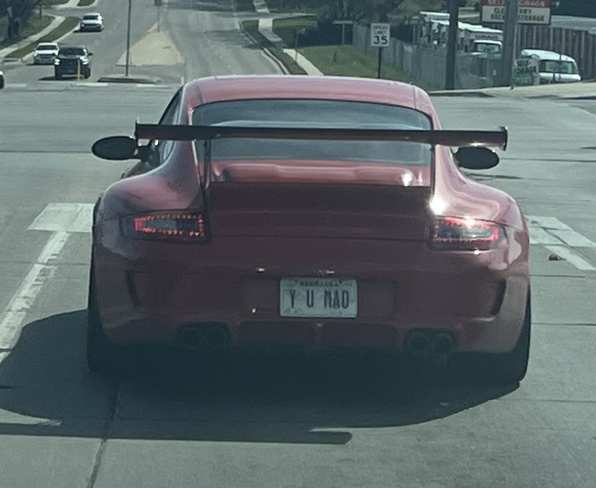Because you’re a dipshit with an obnoxiously loud car and stupid plates
