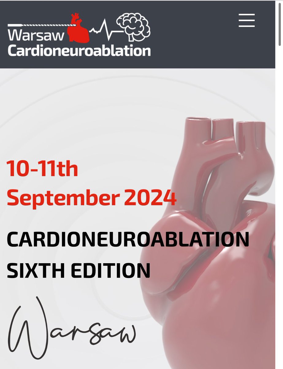 6th Warsaw Cardioneuroablation Workshop-the program is now available. Join us in September. More info on the website: cardioneuroablation.waw.pl @Pachon_CNA @MDTolgaAksu @jczerpa @DrRoderickTung @Dominik_Linz @StavrosStavrak1 @Cardiaficionado @shivkumarmd @ChristianHeeger @hhuang123