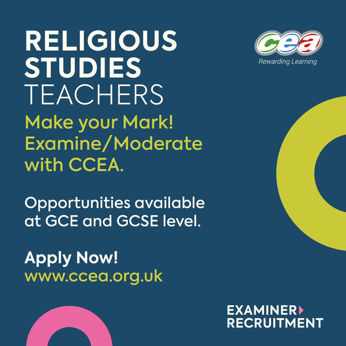 📣Calling all Religious Studies teachers! We are recruiting examiners and moderators for this subject, at both GCE & GCSE Level. If you would like to find out more and also information on how to apply, go to ow.ly/cuYL50LSbTt