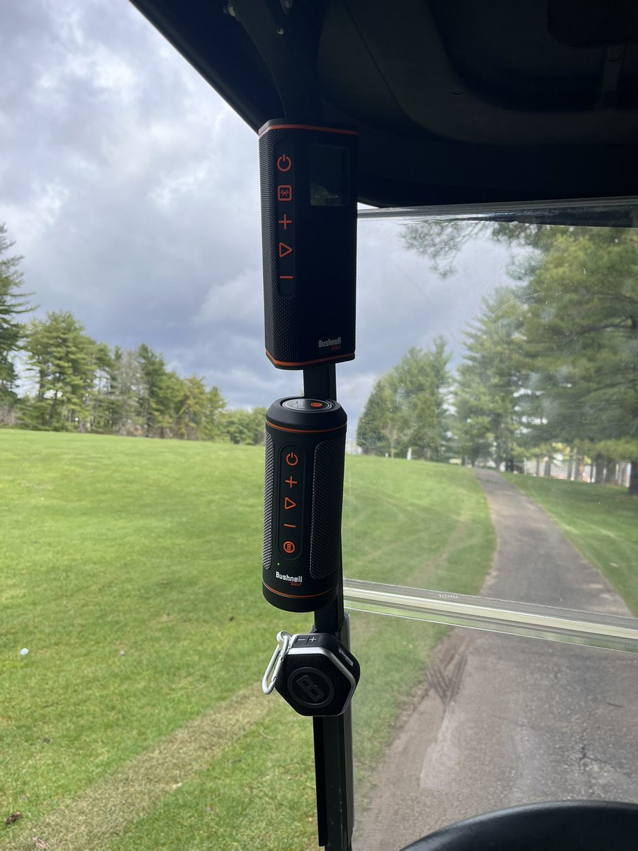 Bringing the @BushnellGolf Golf GPS Speakers out on the course ⛳️