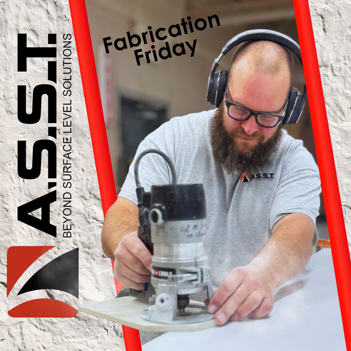 ASST_PA's tweet photo. Dan, who has been with ASST for 13 years, is hard at work fabricating one of 13 beautiful observation desks contracted for Elli Design. 
26 years of fabrication/installation experience with solid surface, thermoforming and quartz, we ARE the Millworker you`ve been searching for! https://t.co/WZ41oxU8Hi